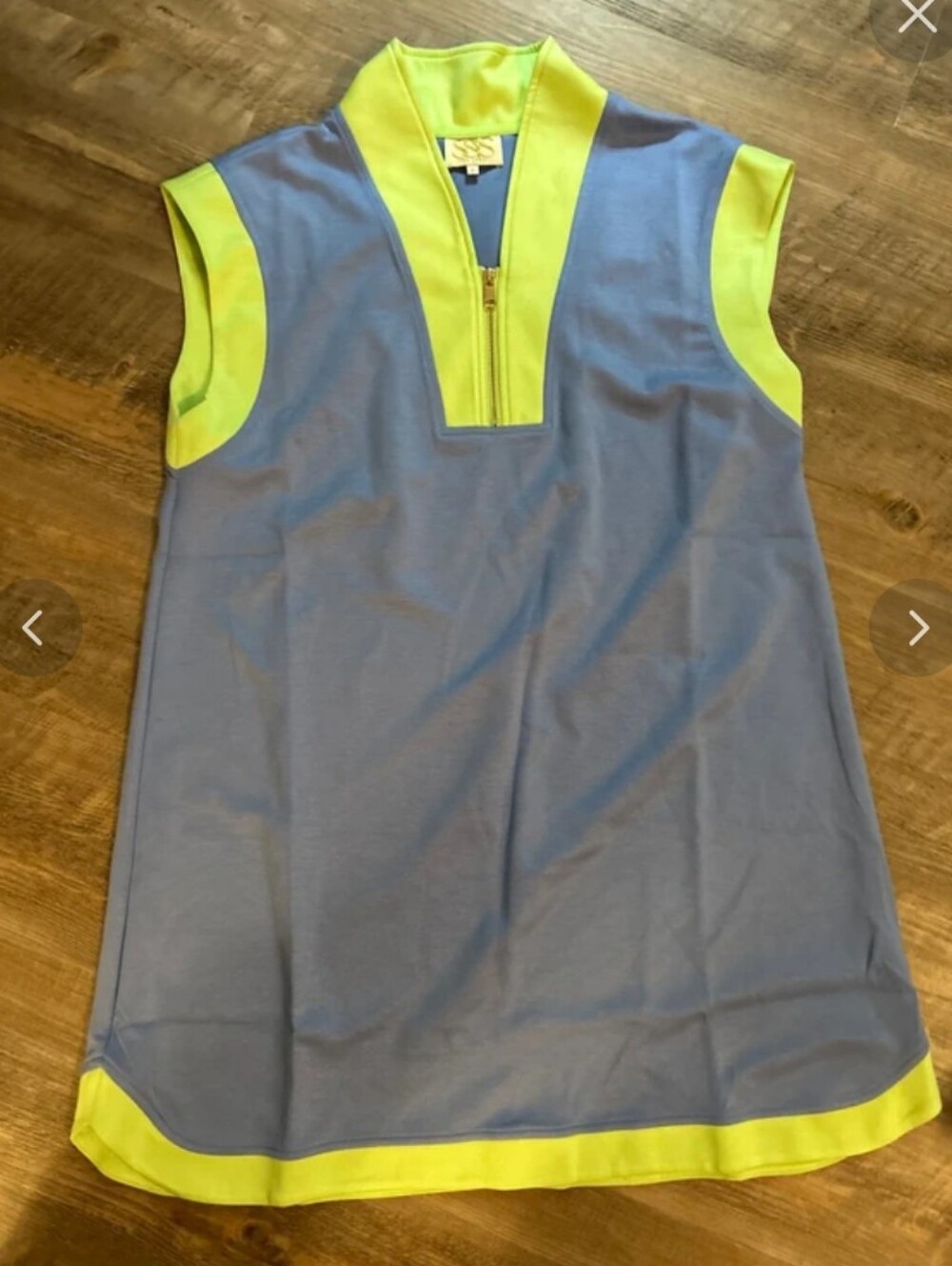 SSYS Cornflower and Lime Cap Sleeve Colorblock Air Dress